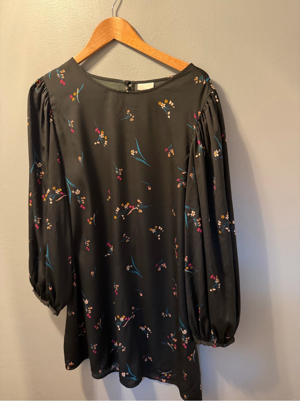 Abound Black Floral Long-Sleeve Dress